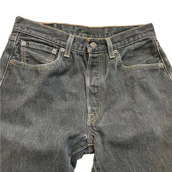 Levi’s 501 black buttonfly straight leg jeans size 32x34 - Picture 2 of 9
